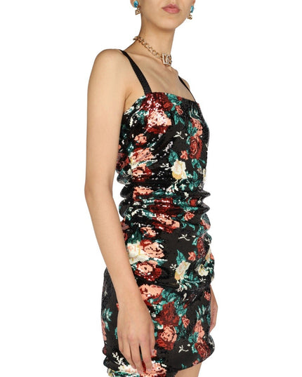 ROSE EMBROIDERY SHORT DRESS