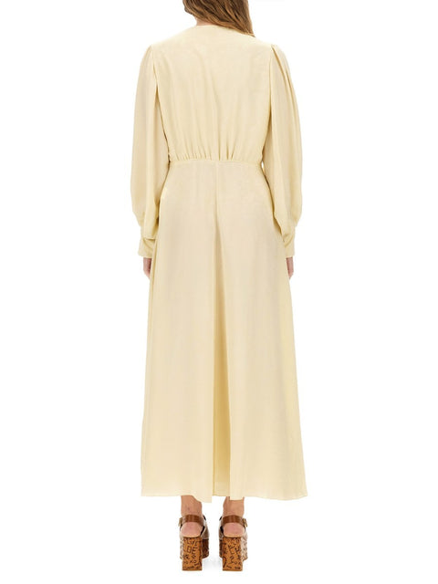 RUCHED SILK DRESS