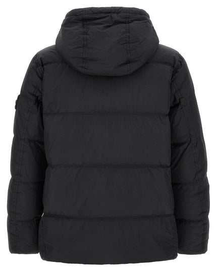 Stone Island | Daunenjacke mit Knitterstruktur | Blau | Herren
