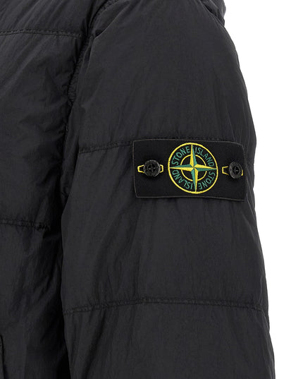 Stone Island | Daunenjacke mit Knitterstruktur | Blau | Herren