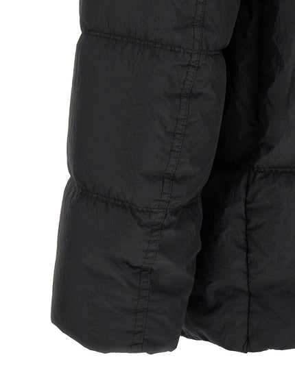 Stone Island | Daunenjacke mit Knitterstruktur | Blau | Herren