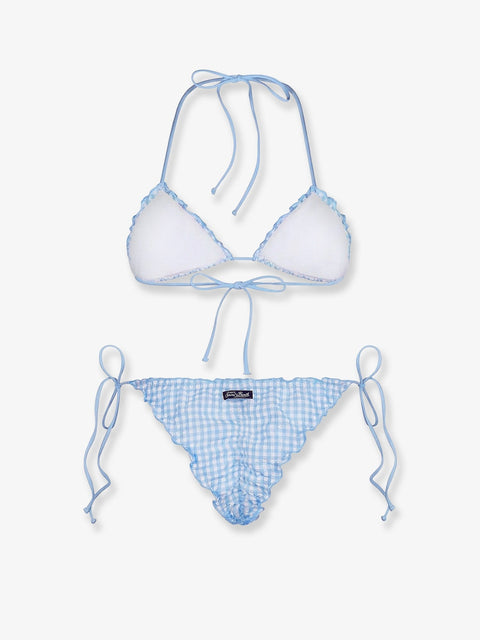 Sagitami nylon bikini with vichy pattern