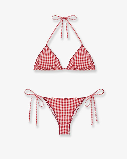Sagitami nylon bikini with vichy pattern