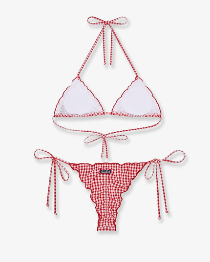 Sagitami nylon bikini with vichy pattern