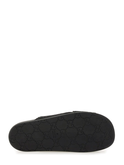 SANDAL SLIDER WITH GG PATTERN