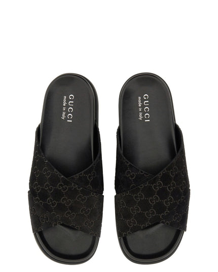 SANDAL SLIDER WITH GG PATTERN