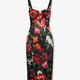 Satin dress with floral print