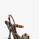 Satin sandals with animal print