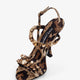 Satin sandals with animal print