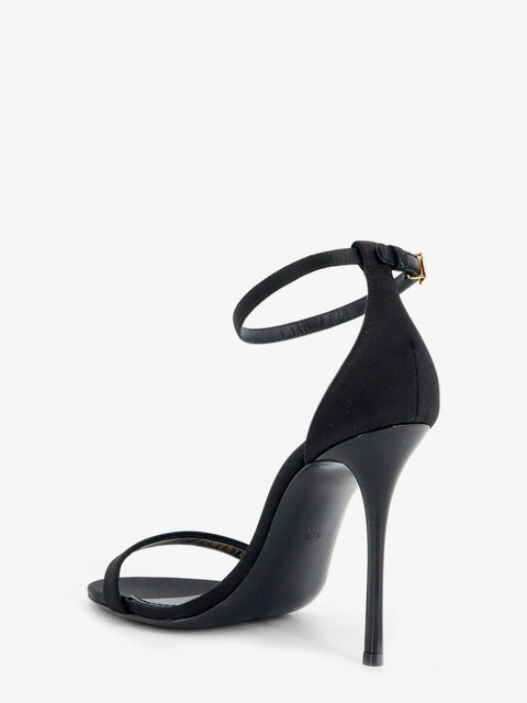 Satin sandals with metal DG logo