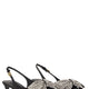 SATIN SLING-BACK WITH RHINESTONE EMBROIDERY