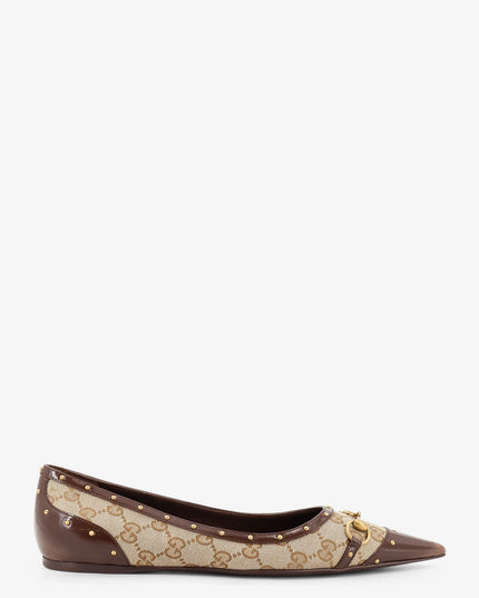 Savoy GG fabric ballerinas with stud detail