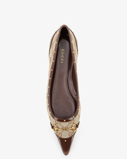Savoy GG fabric ballerinas with stud detail