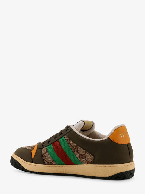 Screener low-top leather and GG Supreme fabric sneakers