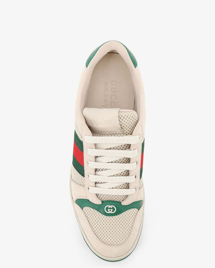 Screener mesh and leather sneakers with Nastro Web on the side