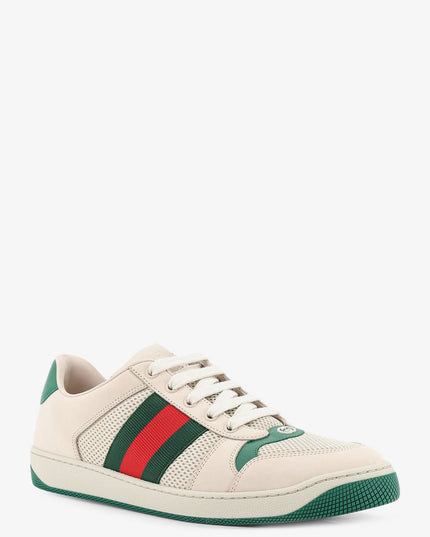 Screener mesh and leather sneakers with Nastro Web on the side