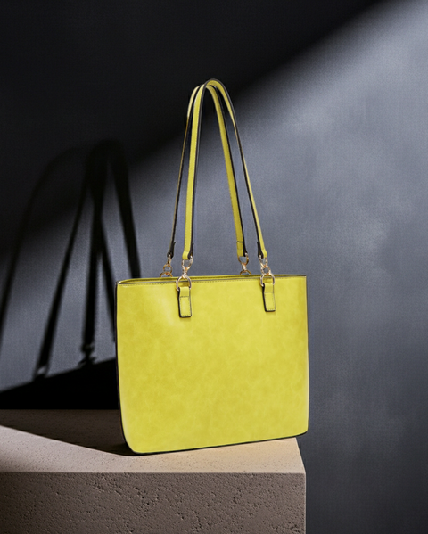 Tote Bag mit Ziernahten – Limette