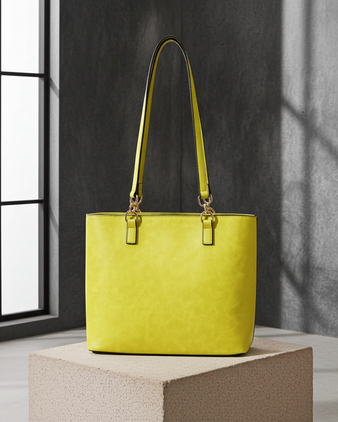 Tote Bag mit Ziernahten – Limette