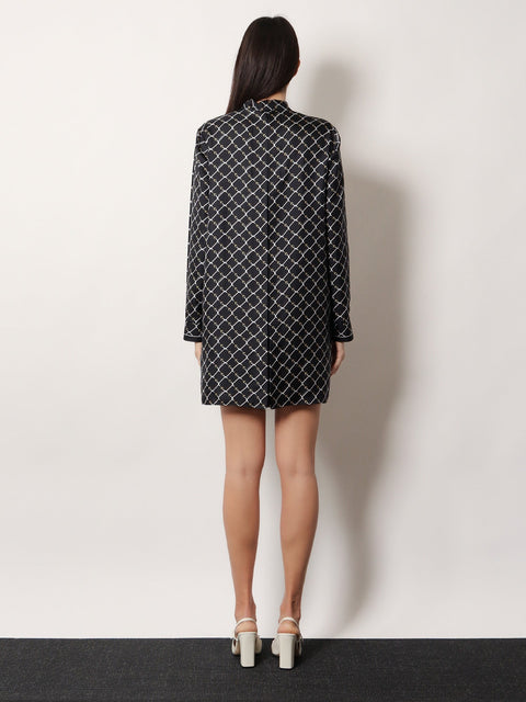 Short silk twill dress