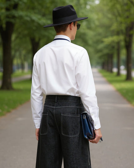 Herrenhose Soho Couture | Dekonstruierte Denim | Schwarz