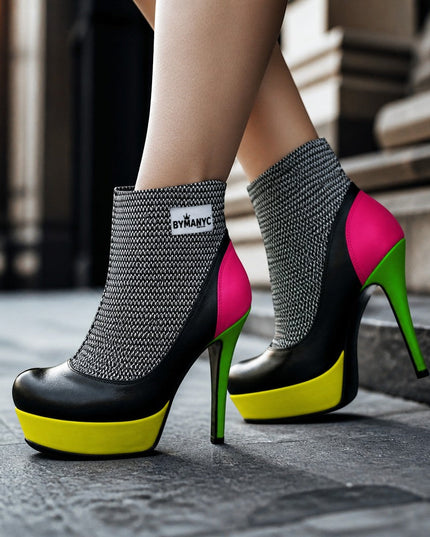 👢 Vegane Plateau-Stiefeletten Fierce | Gelb (Amarillo) | Damen