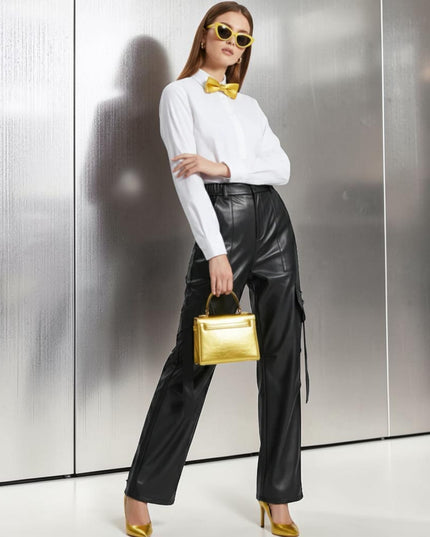 👖 Damenhose Wall Street Couture | Vegan Leather | Schwarz