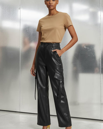 👖 Damenhose Wall Street Couture | Vegan Leather | Schwarz