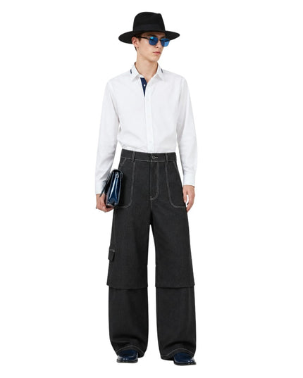 Herrenhose Soho Couture | Dekonstruierte Denim | Schwarz