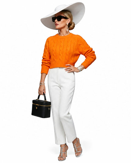 🧶 Damen Pullover Bushwick | New Collection Chic | Orange | One Size