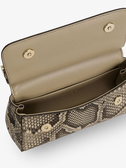 Sicily shiny python mini handbag