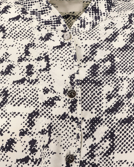 Silk dress with pixelated logo print