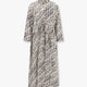 Silk dress with pixelated logo print