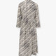 Silk dress with pixelated logo print