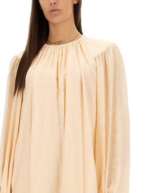 SILK SHIRRED MINI DRESS