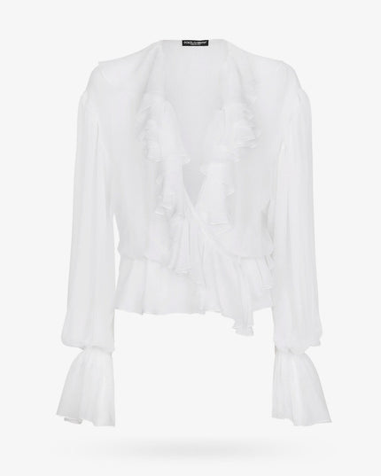 Silk shirt with rouches