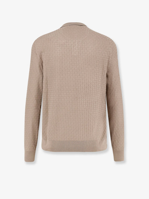 Silk sweater with all-over processing