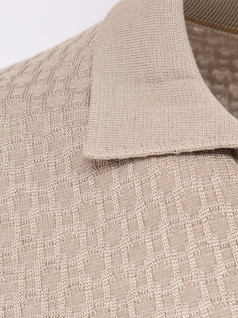 Silk sweater with all-over processing