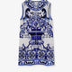 Silk top with Maiolica print
