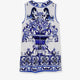 Silk top with Maiolica print