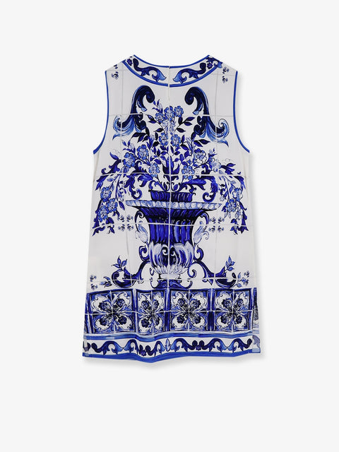 Silk top with Maiolica print