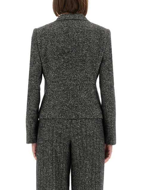 SINGLE-BREASTED JACKET IN WOOL BLEND DOT
