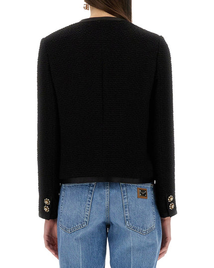 SINGLE-BREASTED TWEED BOUCLÉ SHORT JACKET
