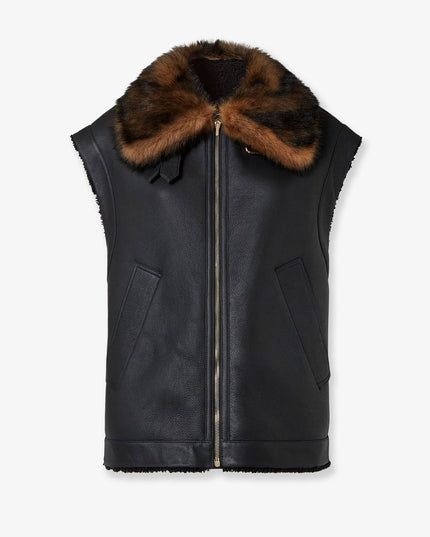 Sleeveless sheepskin jacket