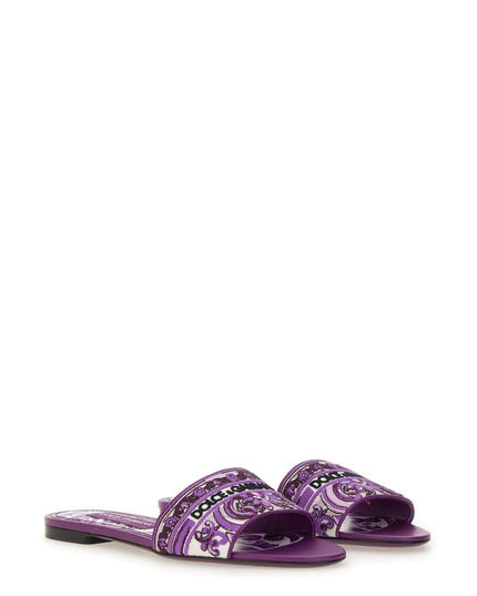 SLIDE SANDAL WITH EMBROIDERY