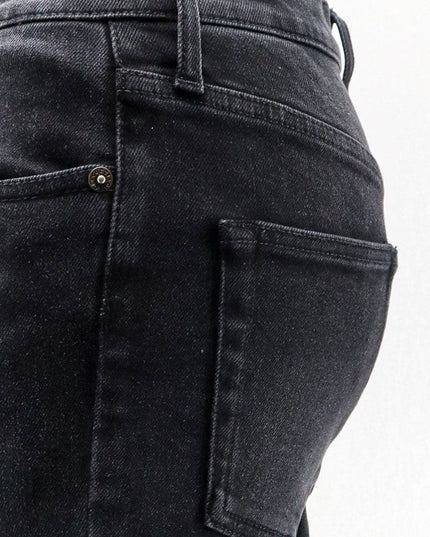 Slim Fit black denim trousers