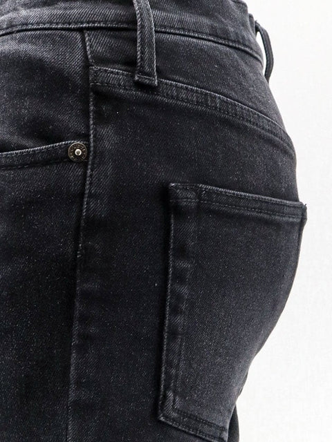 Slim Fit black denim trousers