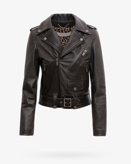 Slim fit Destiny lived-in effect leather biker