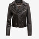 Slim fit Destiny lived-in effect leather biker