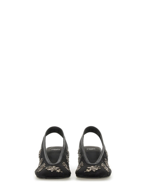 SLINGBACK WITH EMBROIDERY