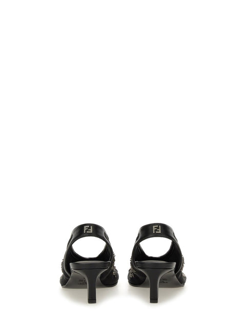 SLINGBACK WITH EMBROIDERY